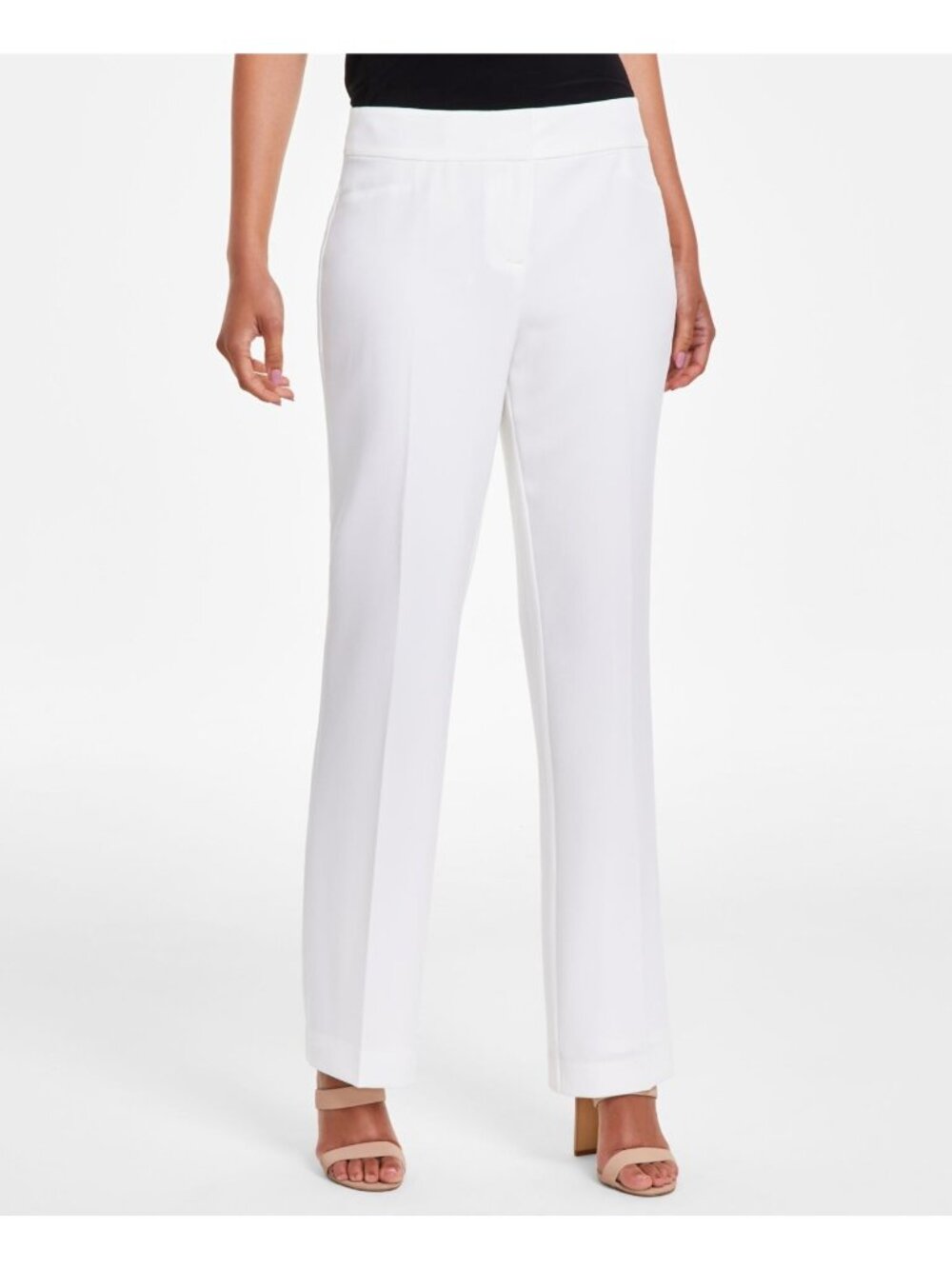 Kasper WomenWide waistband Petite Size 16P Lined Straight-Leg Pants White $79